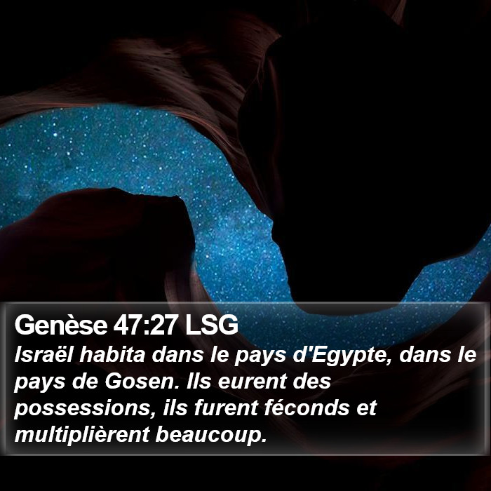 Genèse 47:27 LSG Bible Study