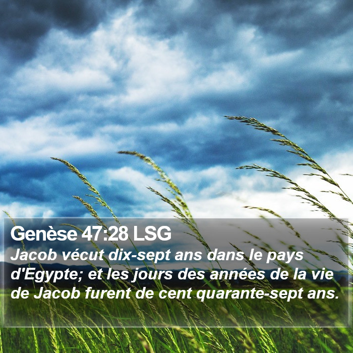 Genèse 47:28 LSG Bible Study