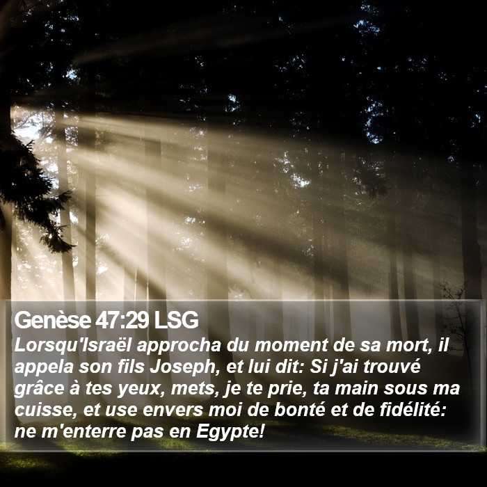 Genèse 47:29 LSG Bible Study