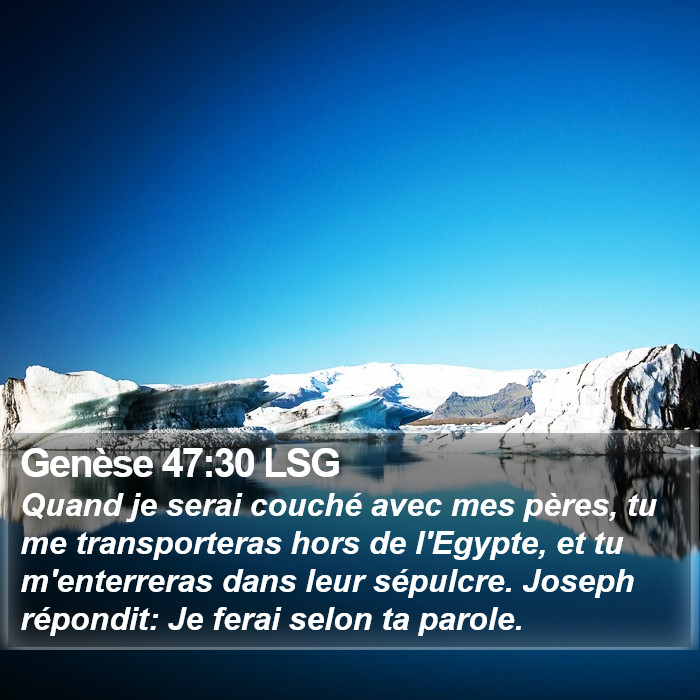 Genèse 47:30 LSG Bible Study