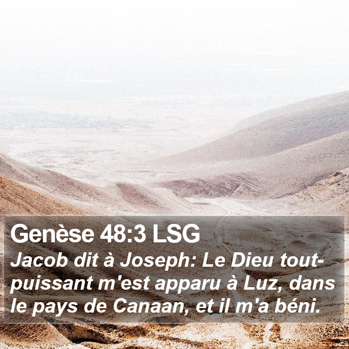 Genèse 48:3 LSG Bible Study