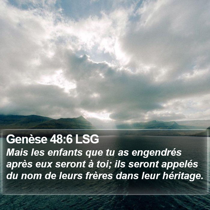 Genèse 48:6 LSG Bible Study