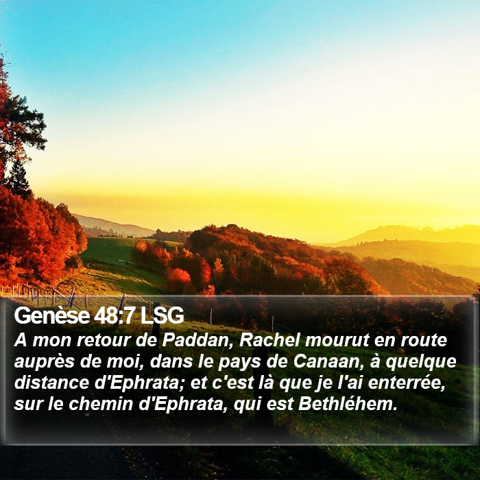 Genèse 48:7 LSG Bible Study