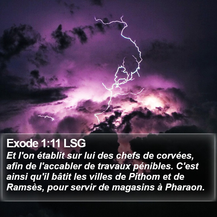 Exode 1:11 LSG Bible Study