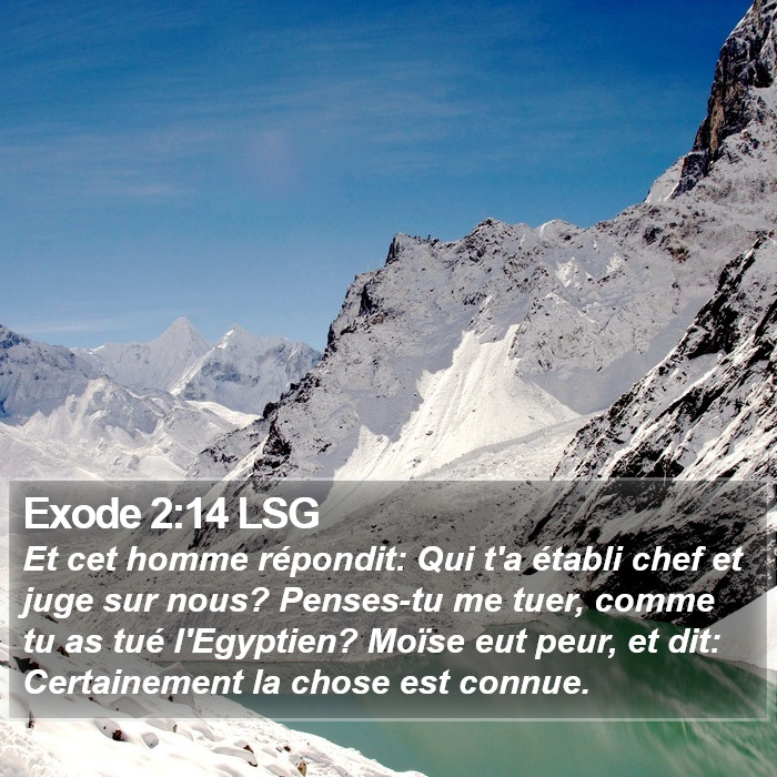 Exode 2:14 LSG Bible Study