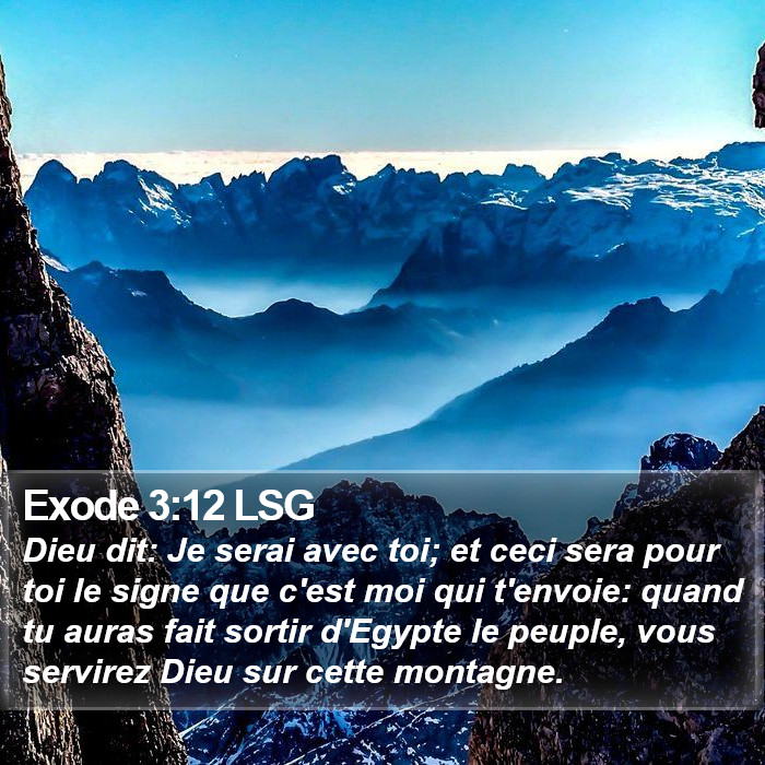 Exode 3:12 LSG Bible Study