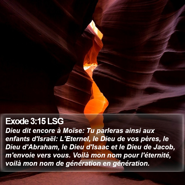 Exode 3:15 LSG Bible Study