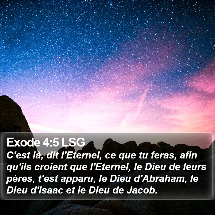Exode 4:5 LSG Bible Study