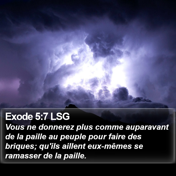 Exode 5:7 LSG Bible Study