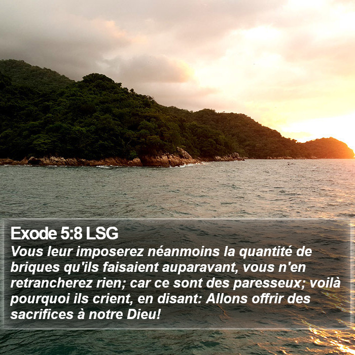 Exode 5:8 LSG Bible Study