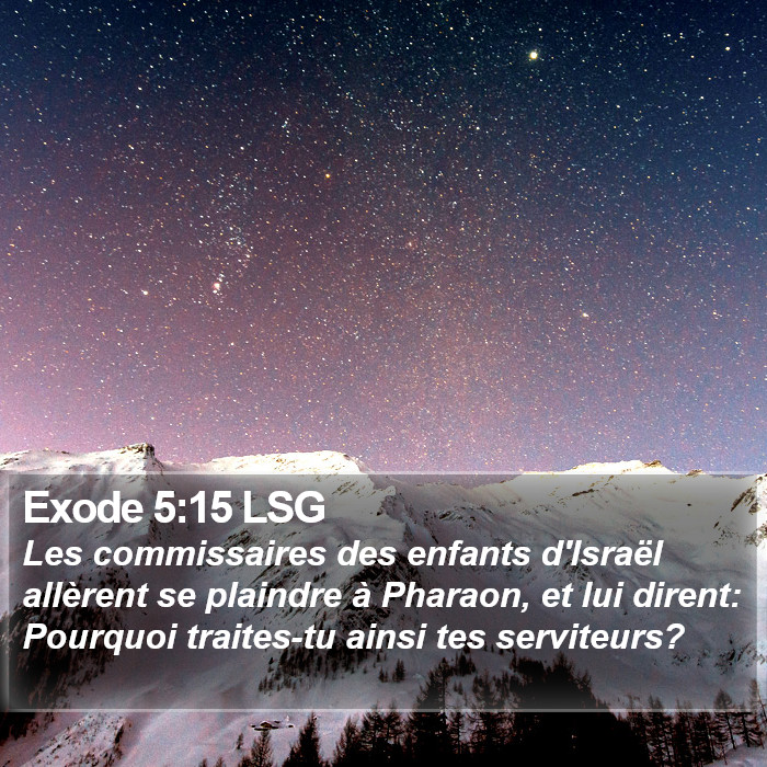 Exode 5:15 LSG Bible Study