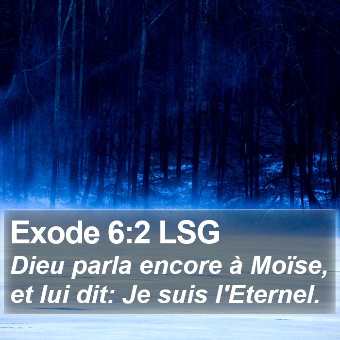 Exode 6:2 LSG Bible Study