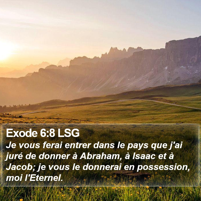 Exode 6:8 LSG Bible Study
