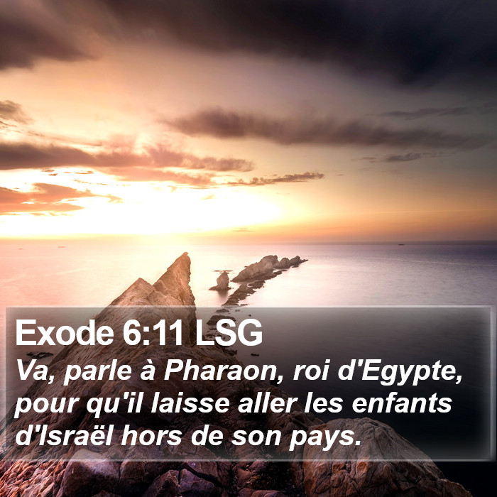 Exode 6:11 LSG Bible Study