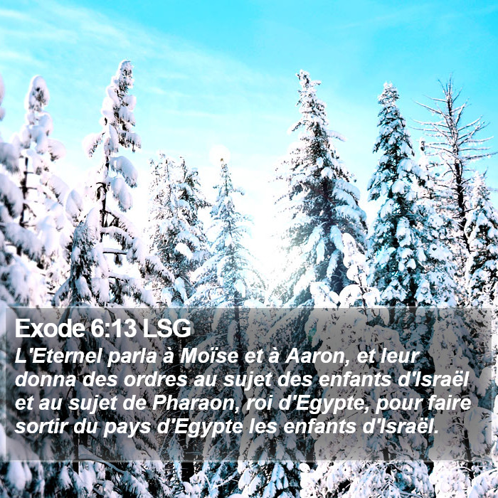 Exode 6:13 LSG Bible Study