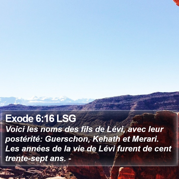 Exode 6:16 LSG Bible Study