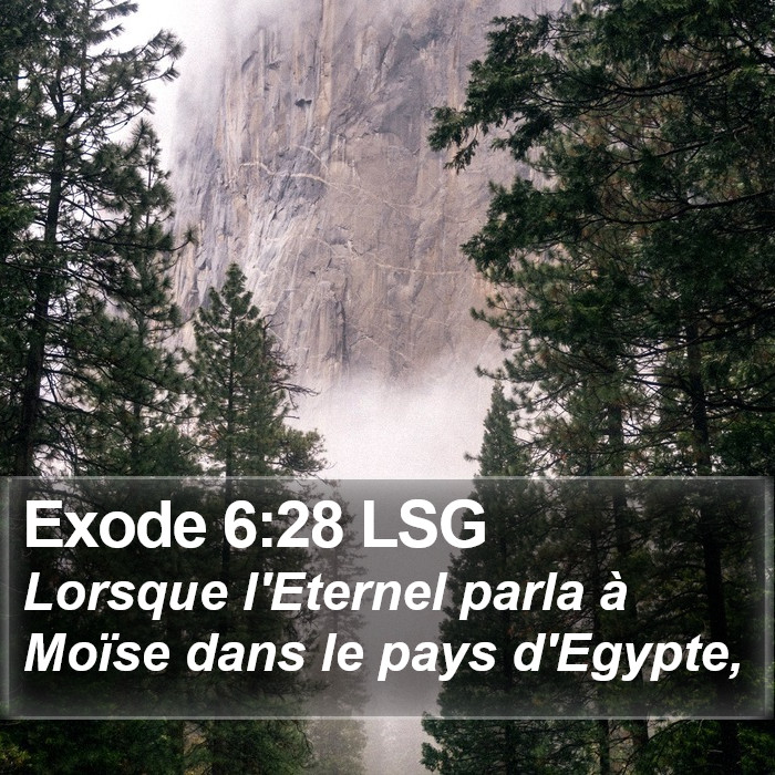 Exode 6:28 LSG Bible Study