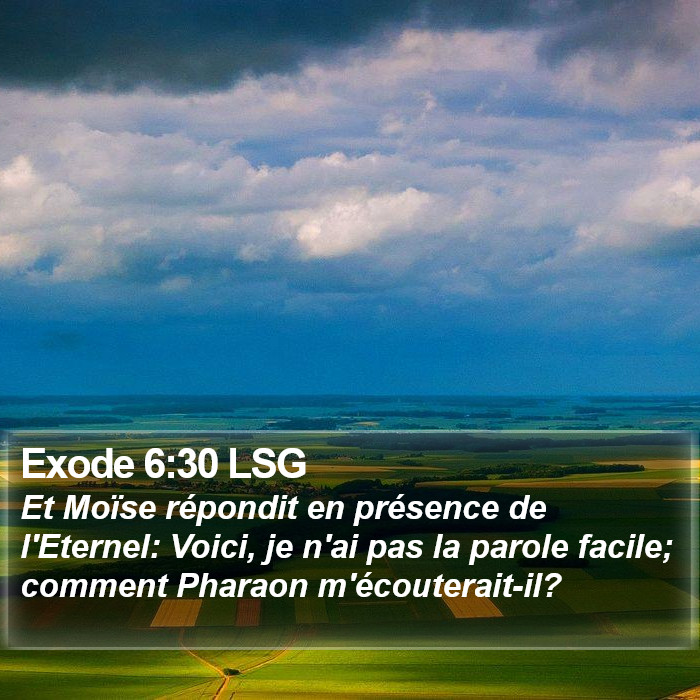 Exode 6:30 LSG Bible Study