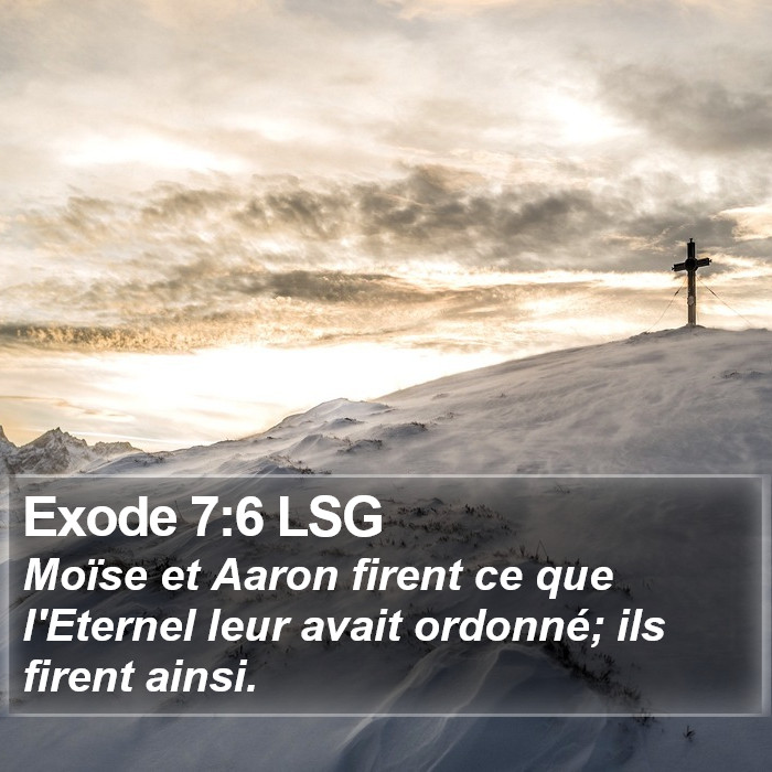 Exode 7:6 LSG Bible Study