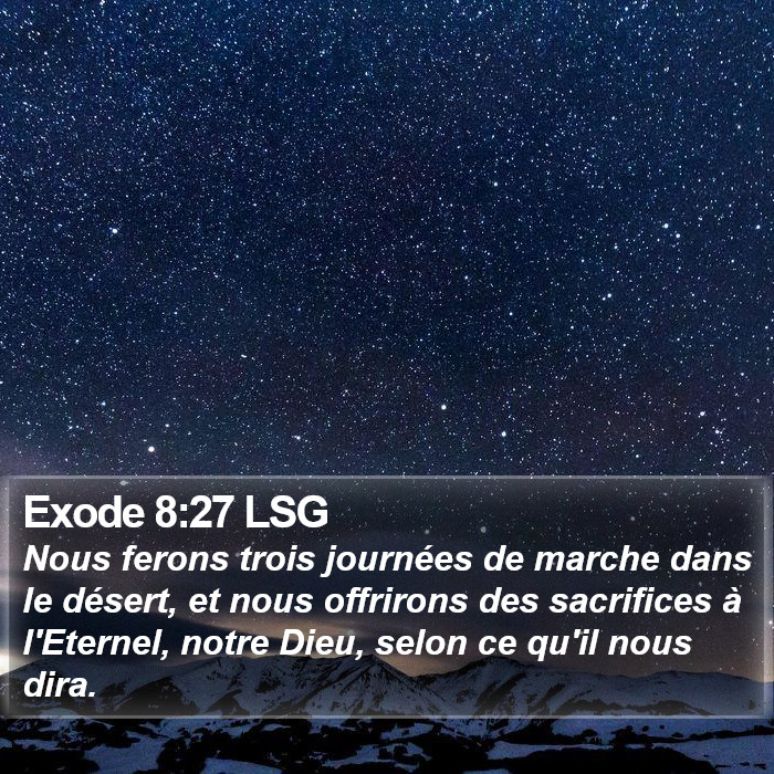 Exode 8:27 LSG Bible Study
