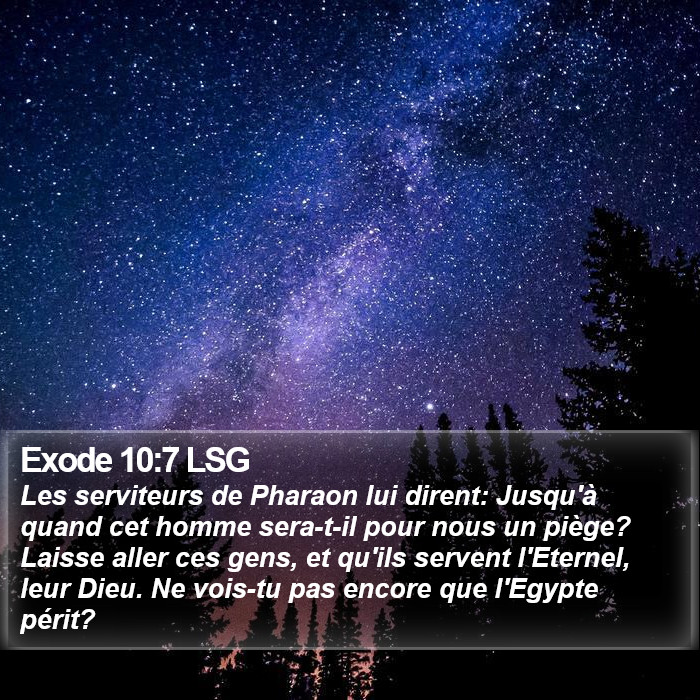 Exode 10:7 LSG Bible Study