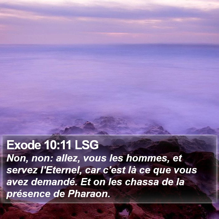 Exode 10:11 LSG Bible Study