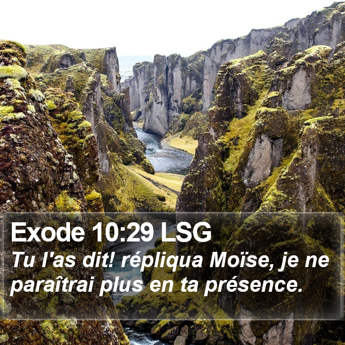 Exode 10:29 LSG Bible Study