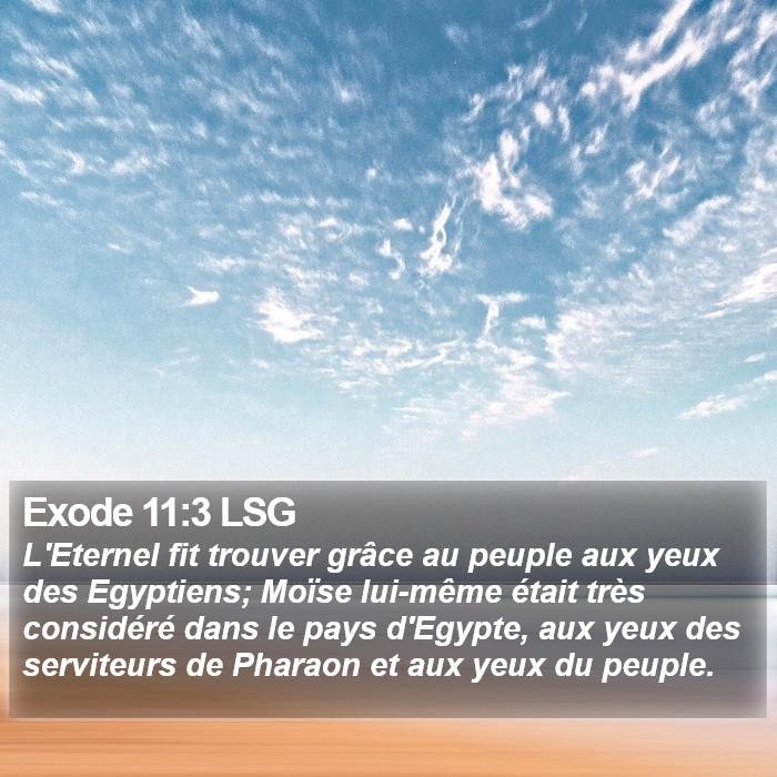 Exode 11:3 LSG Bible Study