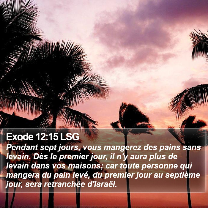 Exode 12:15 LSG Bible Study