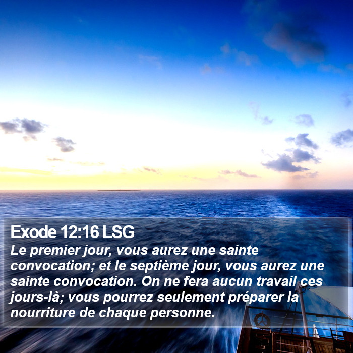 Exode 12:16 LSG Bible Study