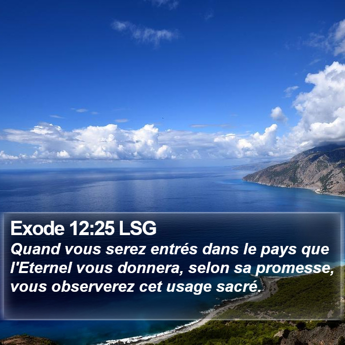 Exode 12:25 LSG Bible Study