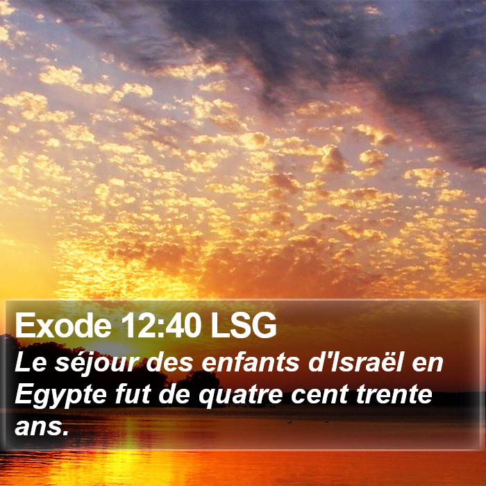 Exode 12:40 LSG Bible Study
