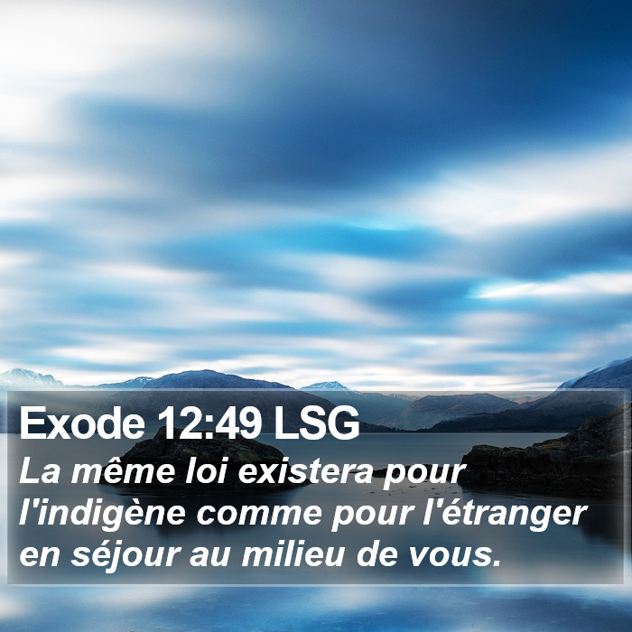 Exode 12:49 LSG Bible Study
