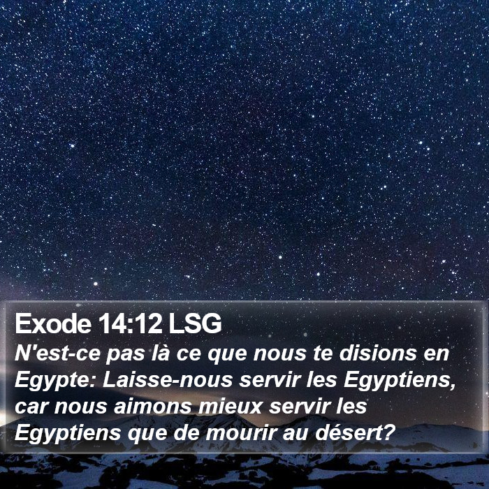 Exode 14:12 LSG Bible Study