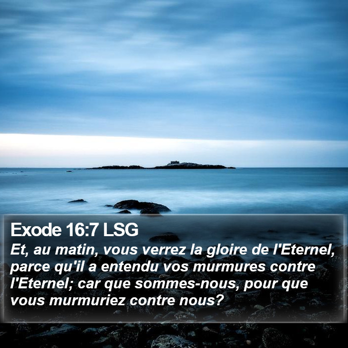 Exode 16:7 LSG Bible Study