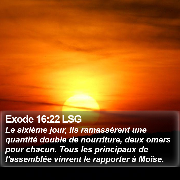 Exode 16:22 LSG Bible Study