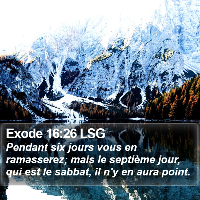 Exode 16:26 LSG Bible Study