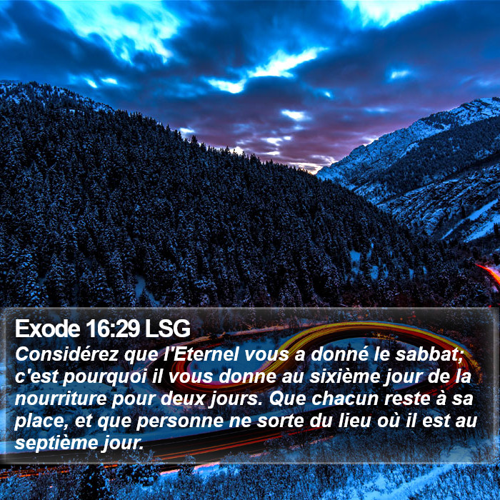 Exode 16:29 LSG Bible Study