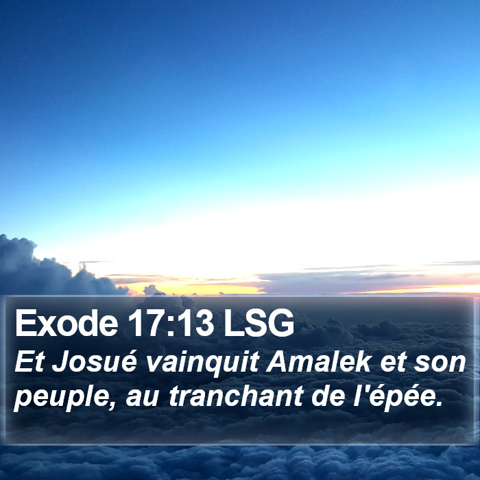 Exode 17:13 LSG Bible Study