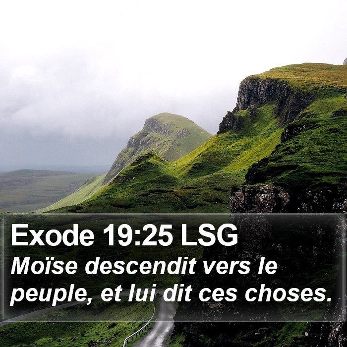 Exode 19:25 LSG Bible Study