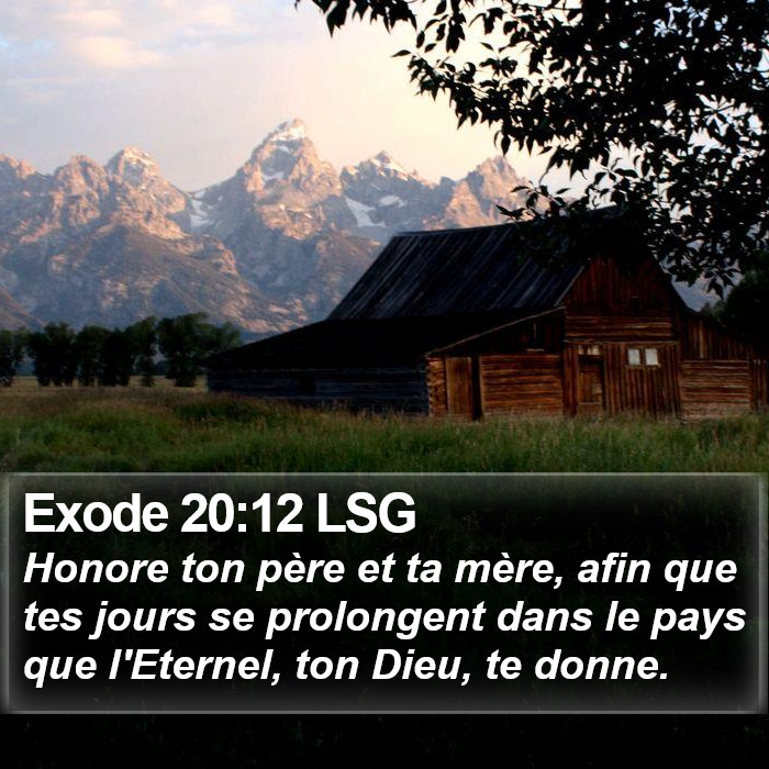 Exode 20:12 LSG Bible Study