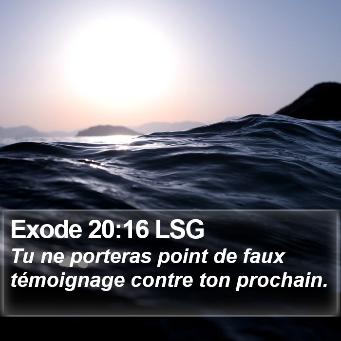 Exode 20:16 LSG Bible Study