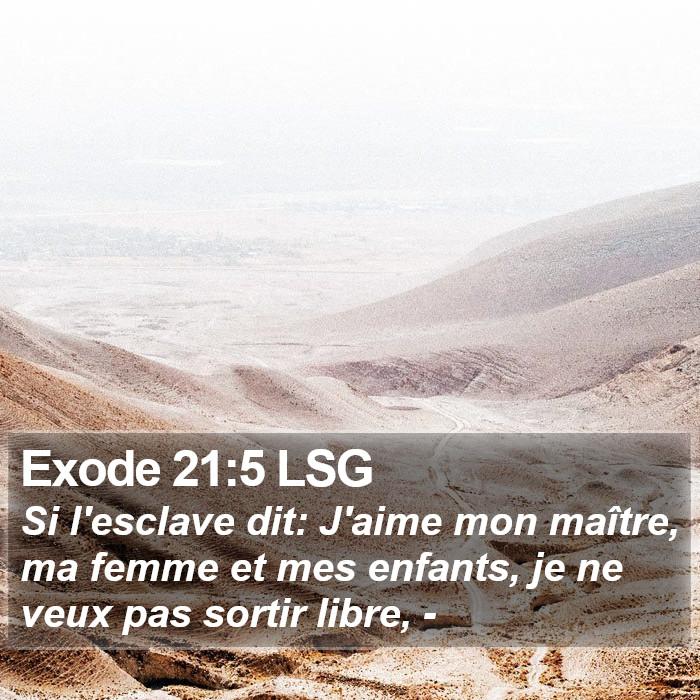 Exode 21:5 LSG Bible Study