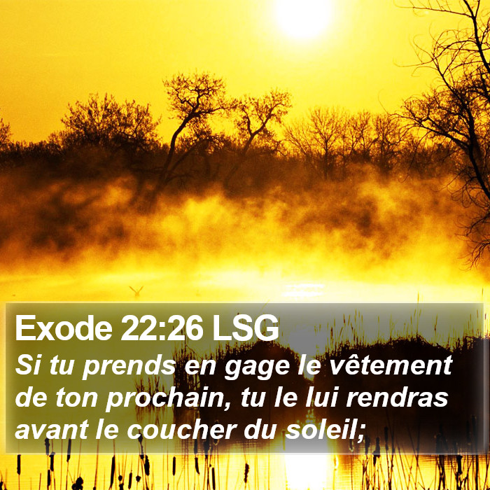 Exode 22:26 LSG Bible Study
