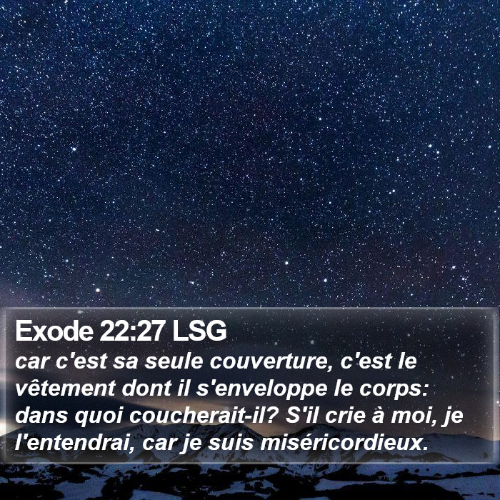 Exode 22:27 LSG Bible Study