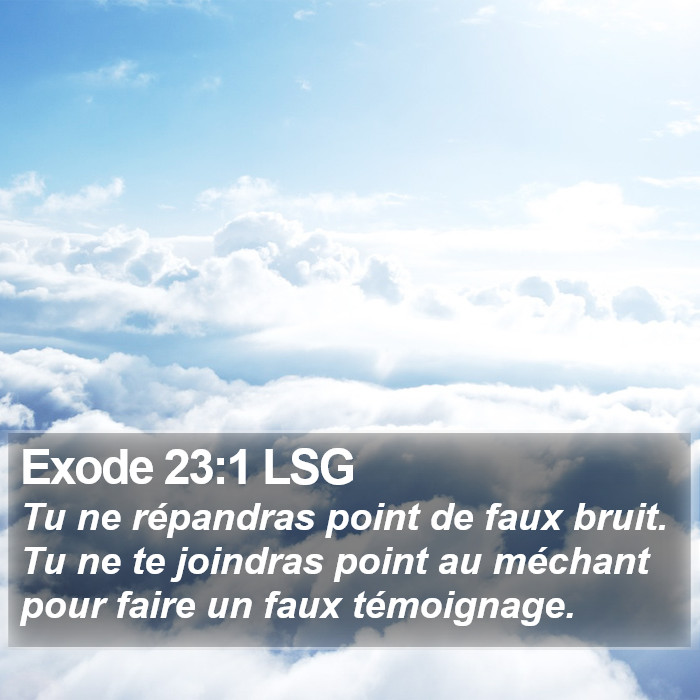 Exode 23:1 LSG Bible Study