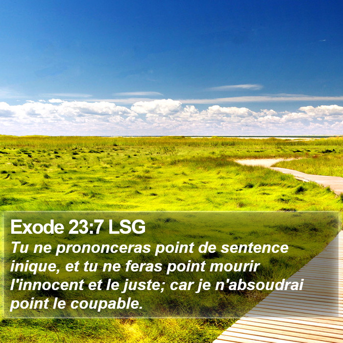 Exode 23:7 LSG Bible Study