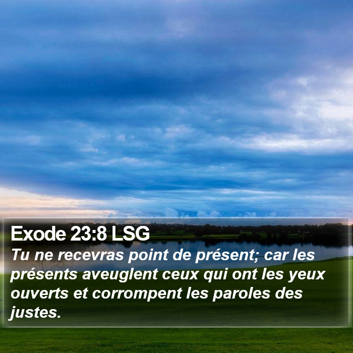 Exode 23:8 LSG Bible Study