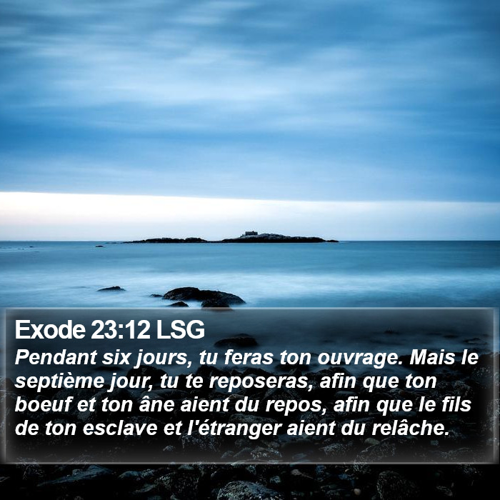 Exode 23:12 LSG Bible Study