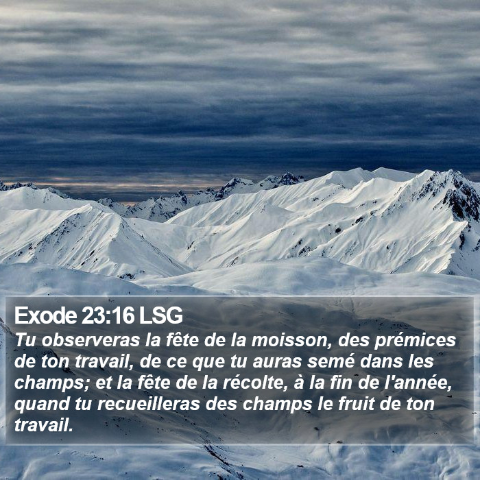 Exode 23:16 LSG Bible Study